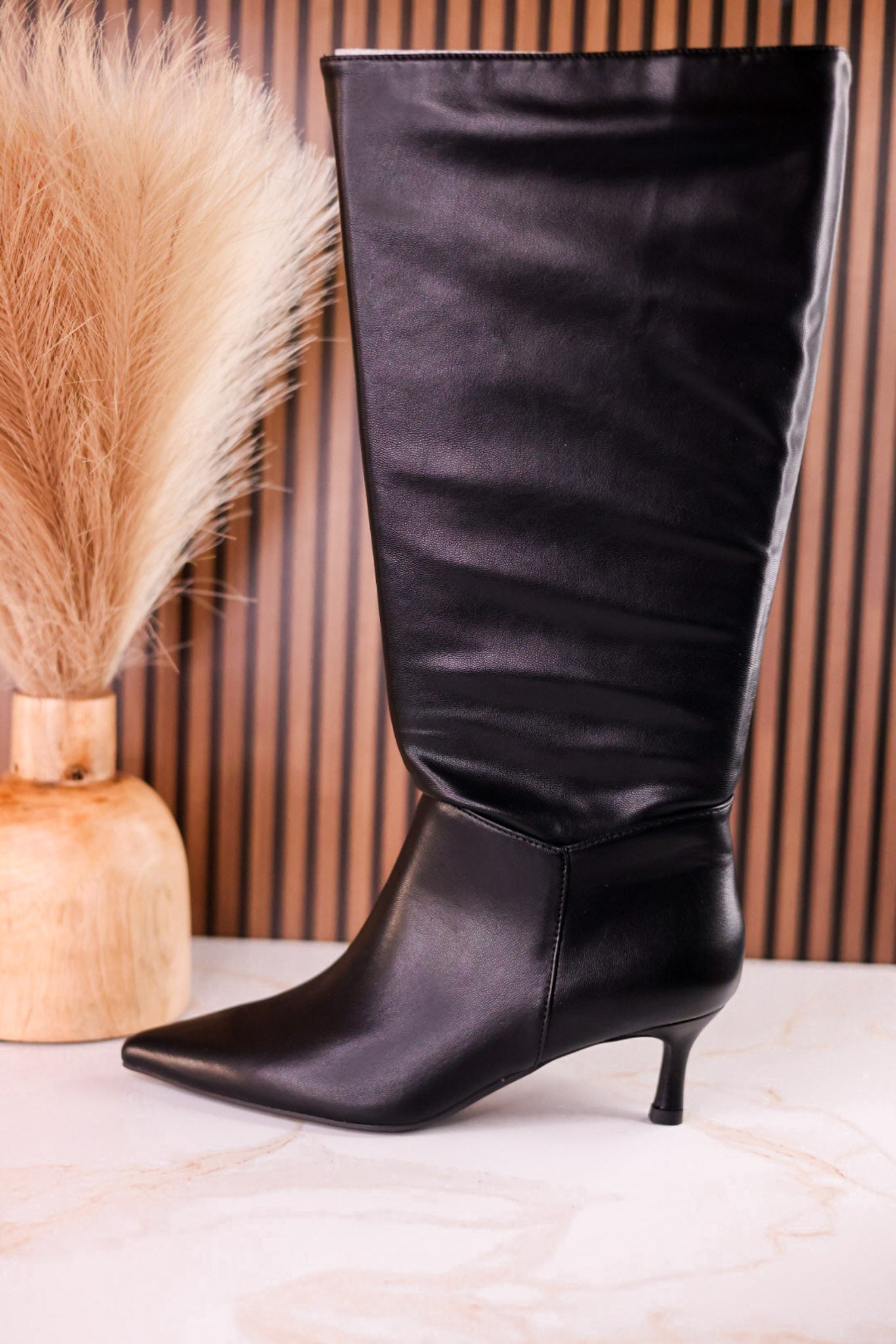 Company Party Wide Calf Convertible Kitten Heel Boots - Whiskey Skies - CORKYS FOOTWEAR