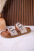 "Connie" Sandals With Studs & Flower Accents In Cream - Whiskey Skies - VERY G