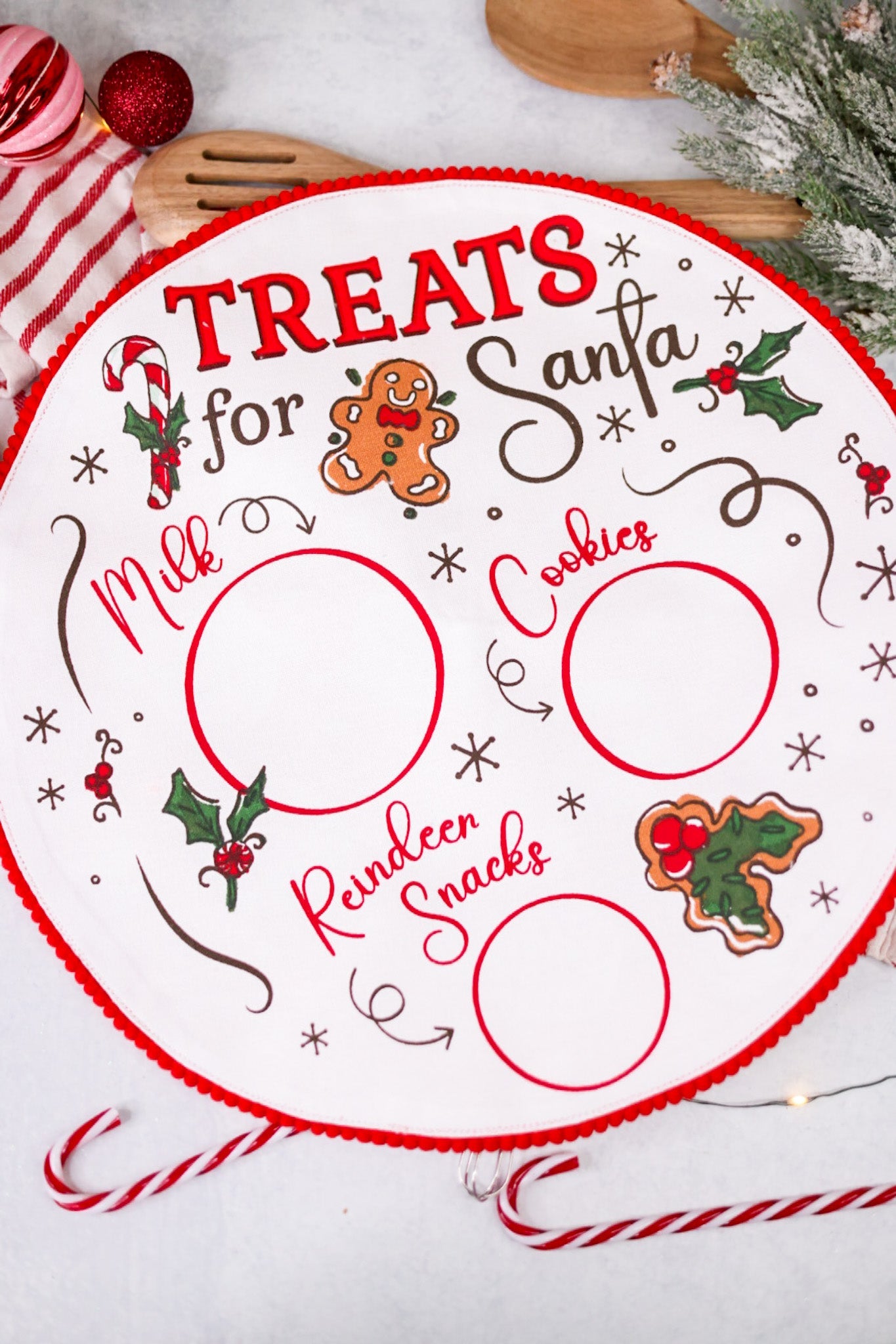 Cookies For Santa Embellished Round Placemat - Whiskey Skies - DII - DESIGN IMPORTS