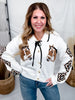 Cool Horse Button Down Long Sleeve Cardigan - Whiskey Skies - ROWDY CROWD CLOTHING
