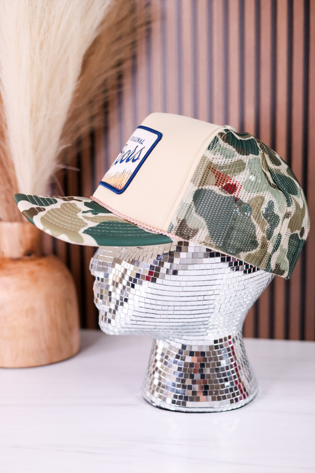 Coors Original Mallard Camo Snapback Trucker Hat - Whiskey Skies - AMERICAN NEEDLE