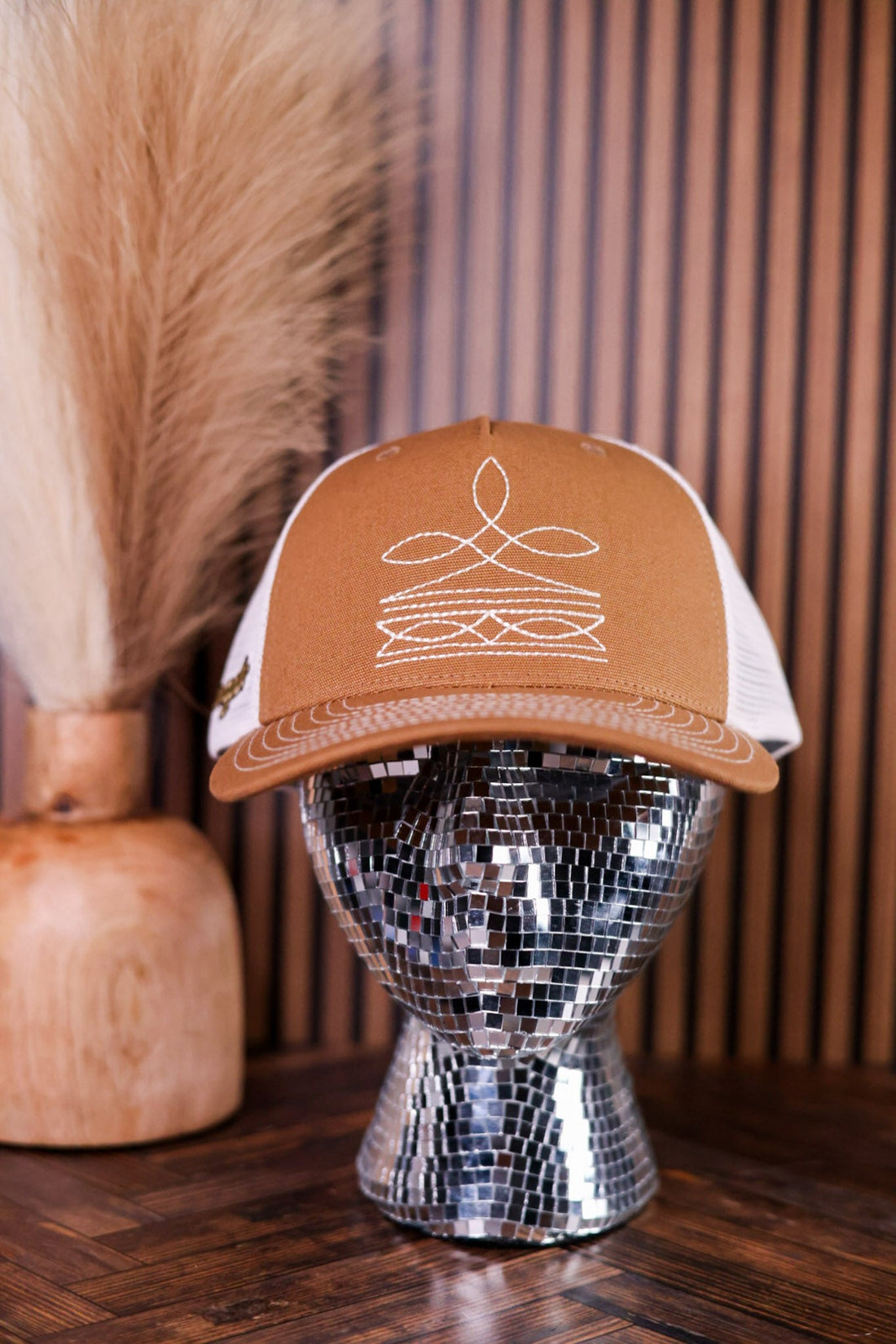Copper & Bone Wrangler Boot Stitch Snapback Trucker Hat - Whiskey Skies - CAPX