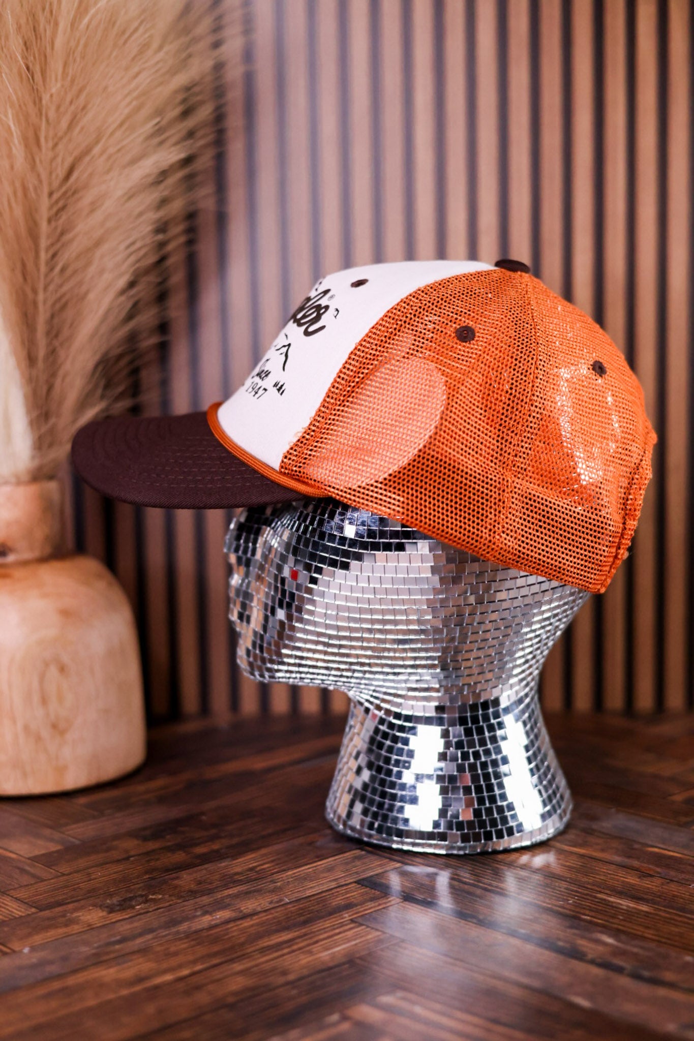 Copper, Brown, & Bone Wrangler "Trail Boss" Trucker Hat - Whiskey Skies - CAPX