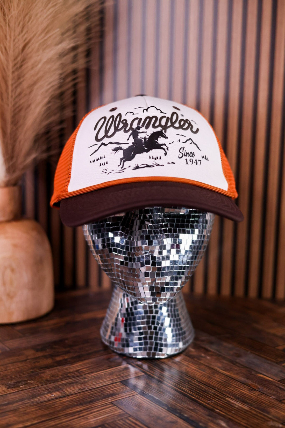 Copper, Brown, & Bone Wrangler "Trail Boss" Trucker Hat - Whiskey Skies - CAPX