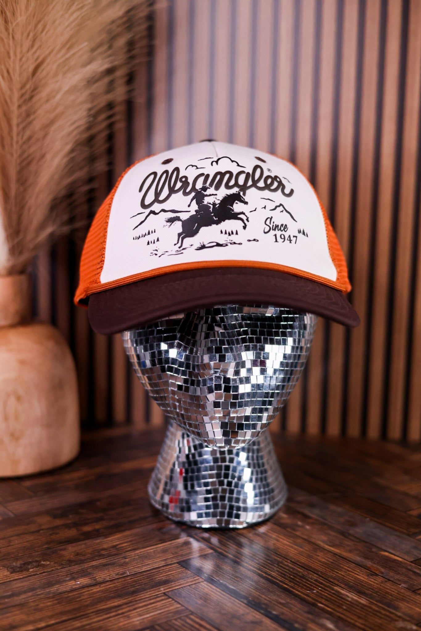 Copper, Brown, & Bone Wrangler "Trail Boss" Trucker Hat - Whiskey Skies - CAPX