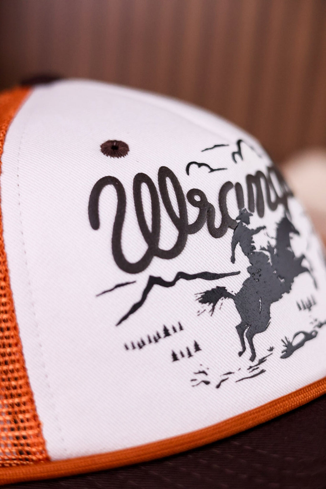 Copper, Brown, & Bone Wrangler "Trail Boss" Trucker Hat - Whiskey Skies - CAPX