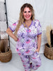 Coquette Halloween Short Sleeve Top and Joggers Pajama Set - Whiskey Skies - SHIRLEY & STONE