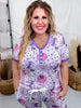 Coquette Halloween Short Sleeve Top and Joggers Pajama Set - Whiskey Skies - SHIRLEY & STONE