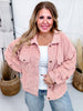 Corduroy Button Down Shacket in Pale Mauve - Whiskey Skies - ANDREE BY UNIT