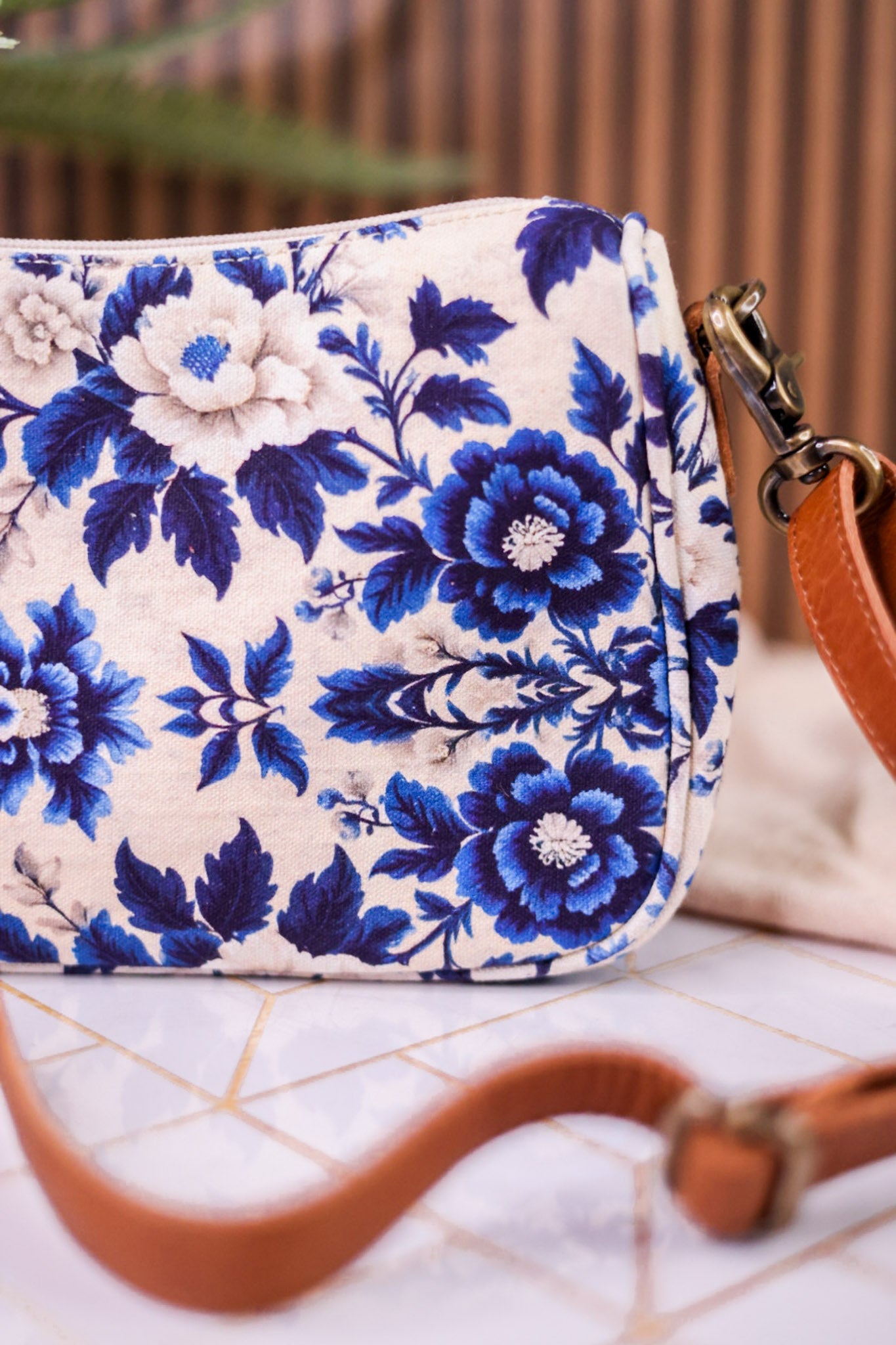 Cottage Rose Crossbody Bag - Whiskey Skies - MYRA BAGS