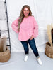 Cotton Candy Long Sleeve Pullover With Eyelet Lace Heart Patch - Whiskey Skies - EASEL