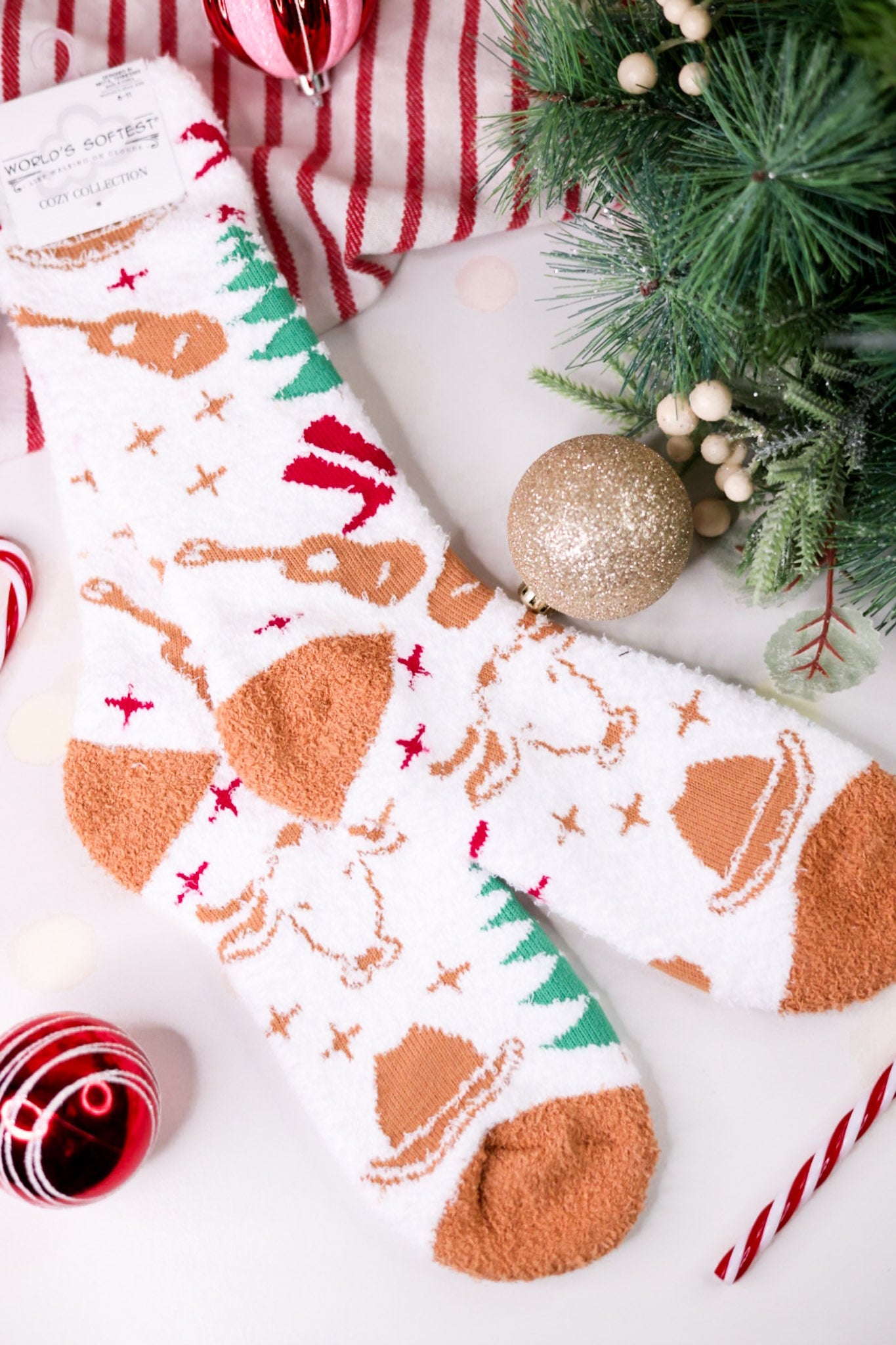 Country Christmas Cozy Crew Socks - Whiskey Skies - CRESCENT SOCK COMPANY