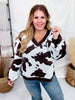 Cow Patterned V - Neck Sweater Top - Whiskey Skies - DAVI & DANI