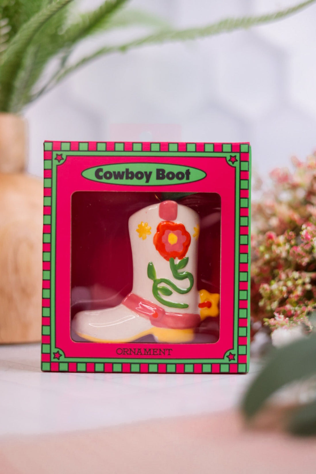 Cowboy Boot Ceramic Ornament - Whiskey Skies - BAN - DO