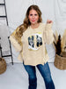 Cowboy Boots Sweatshirt with Gold Foil Panels - Whiskey Skies - ODDI