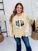 Cowboy Boots Sweatshirt with Gold Foil Panels - Whiskey Skies - ODDI