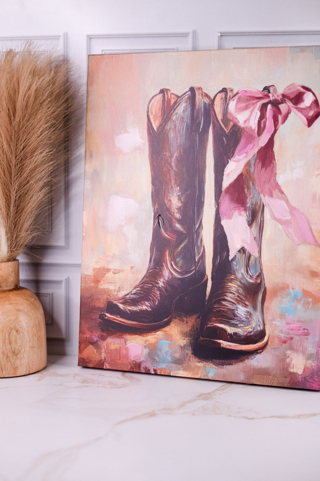 Cowboy Boots With Bow Wall Art - Whiskey Skies - RAZ IMPORTS