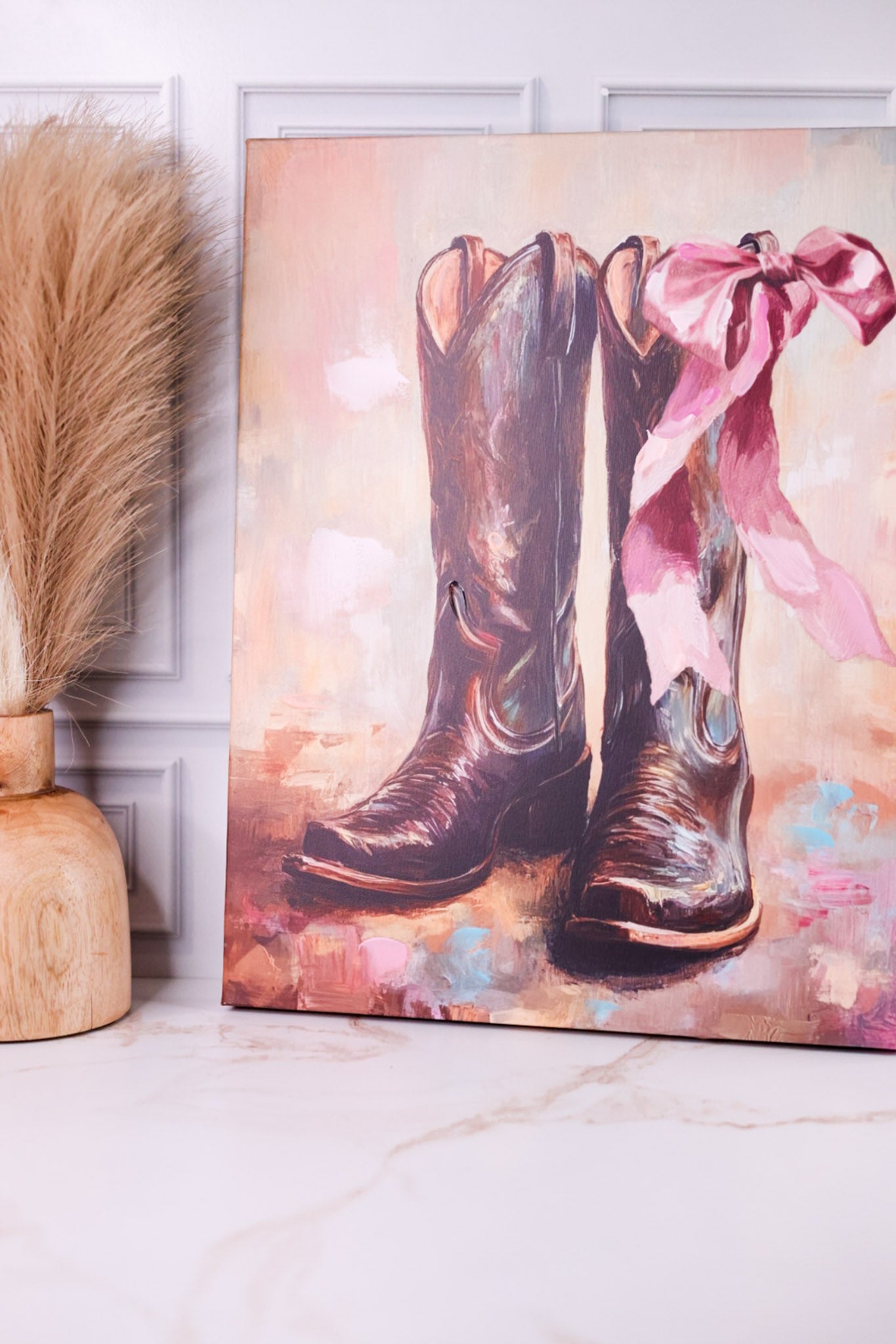 Cowboy Boots With Bow Wall Art - Whiskey Skies - RAZ IMPORTS