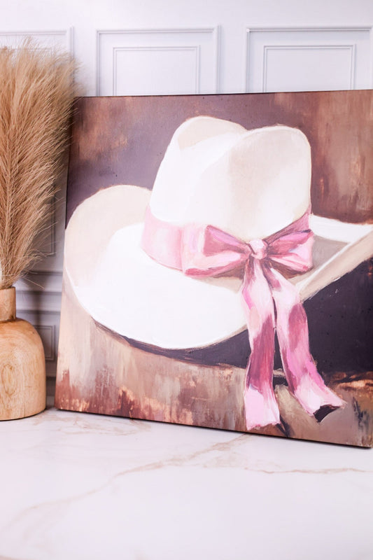 Cowboy Hat With Bow Wall Art - Whiskey Skies - RAZ IMPORTS