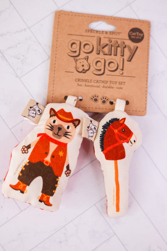 Cowboy & Horse Go Kitty Go Cat Toy Set - Whiskey Skies - ORE ORIGINALS