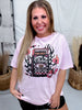 Cowboy Light My Fire Pink Graphic Tee - Whiskey Skies - THE LATTIMORE CLAIM