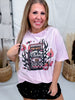 Cowboy Light My Fire Pink Graphic Tee - Whiskey Skies - THE LATTIMORE CLAIM