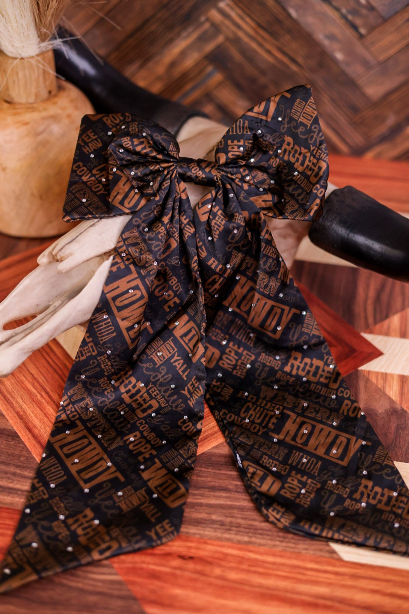 Cowboy Talk Western Hair Bow (2 Sizes) - Whiskey Skies - 2 FLY CO.