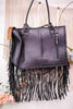 Cowhide and Turquoise Tote Bag with Hand Tooled Leather - Whiskey Skies - AMERICAN DARLING