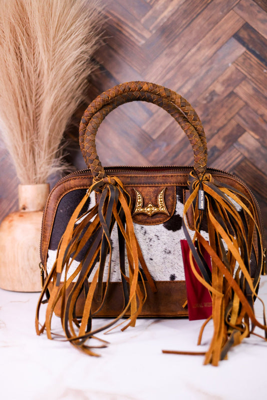 Cowhide & Calfskin Suave Medium Bag - Whiskey Skies - LOYAL WEST