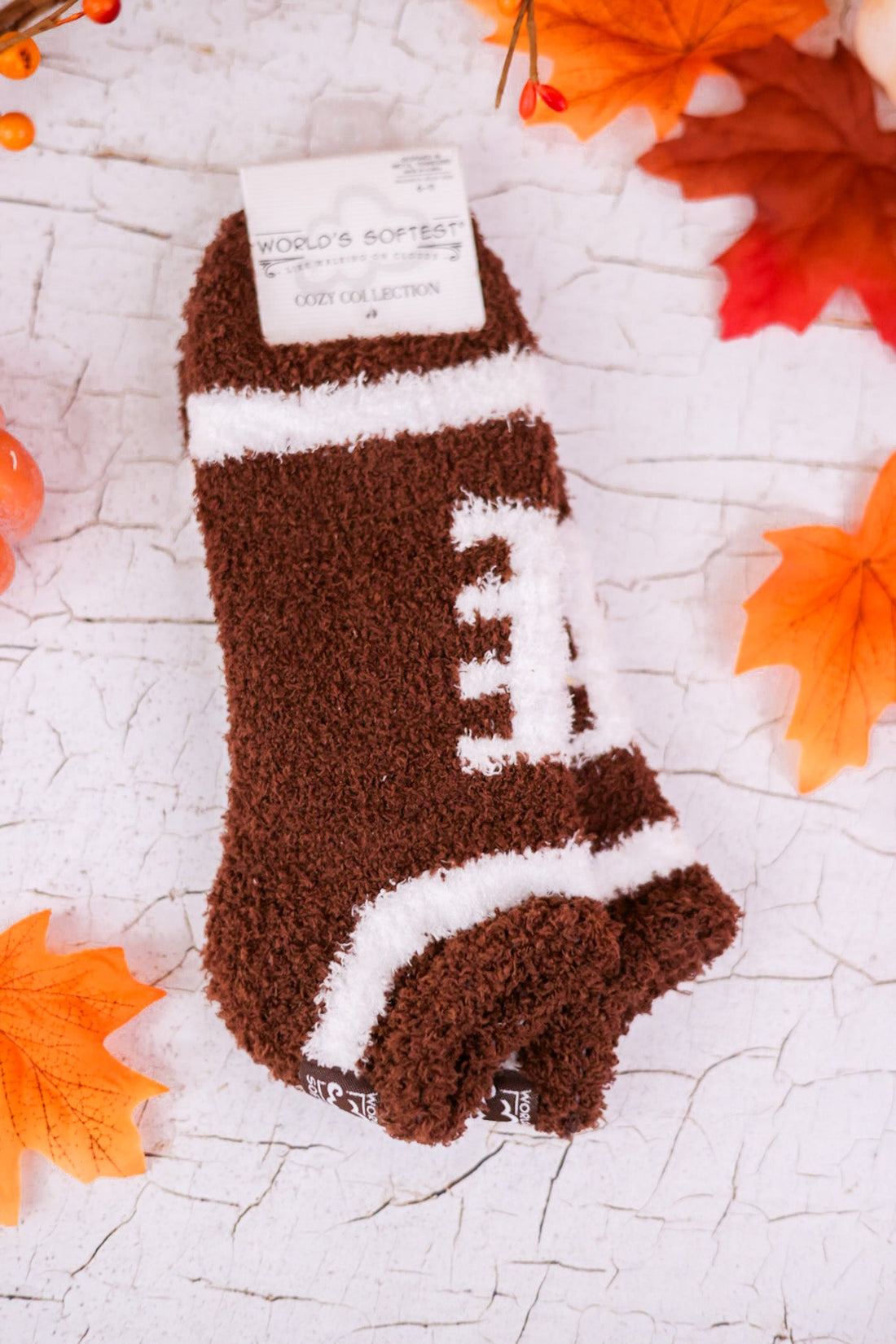 Cozy Football Ankle Socks - Whiskey Skies - CRESCENT SOCK COMPANY