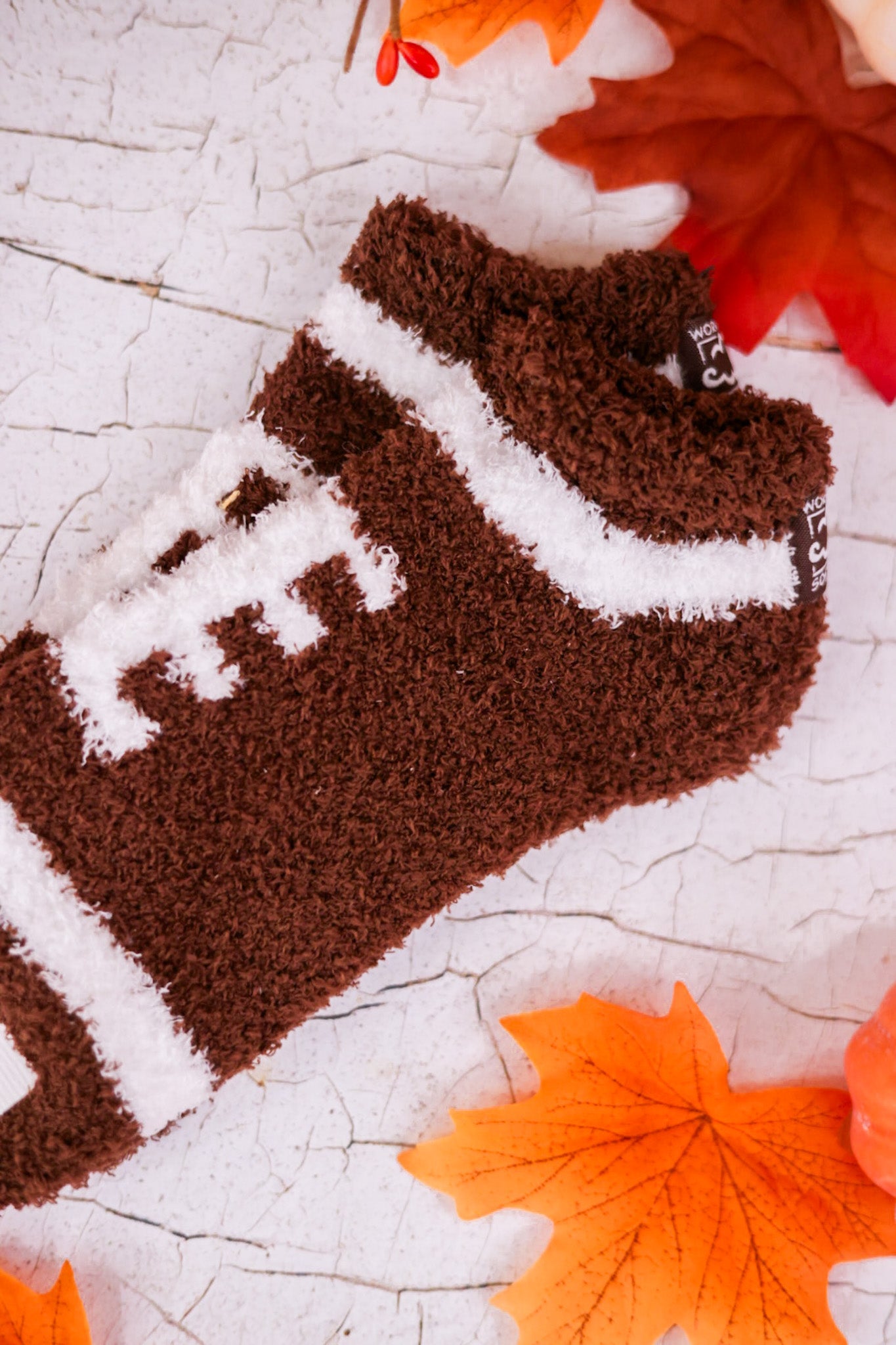 Cozy Football Ankle Socks - Whiskey Skies - CRESCENT SOCK COMPANY