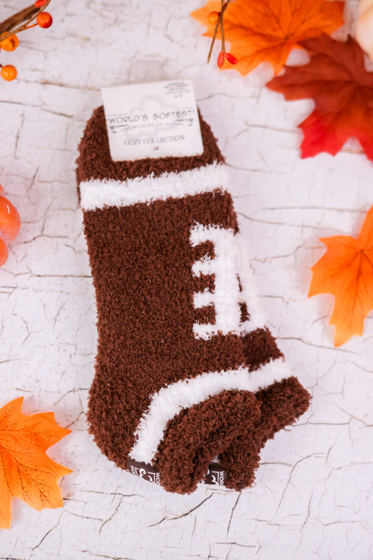 Cozy Football Ankle Socks - Whiskey Skies - CRESCENT SOCK COMPANY