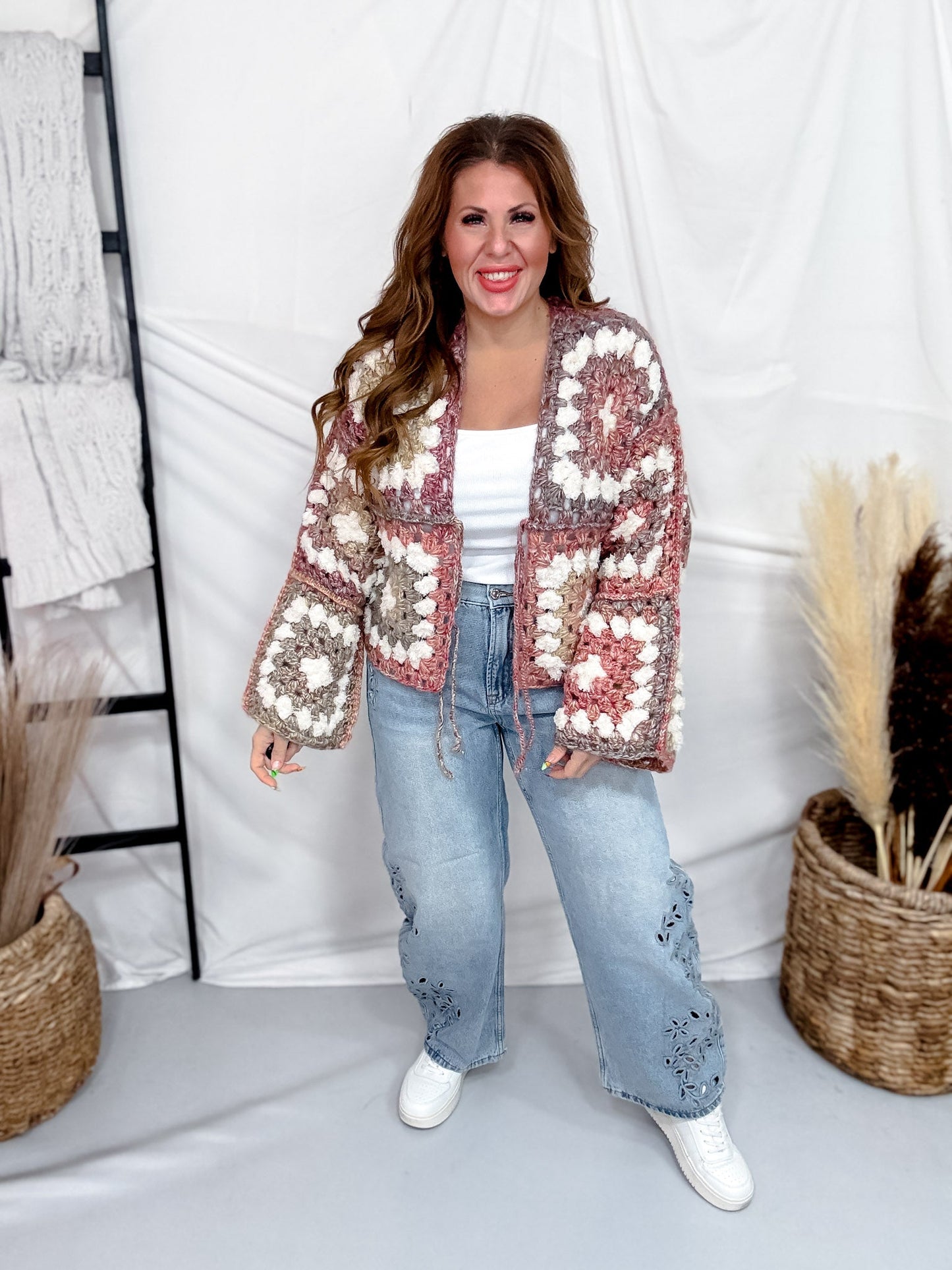 Cozy Knit Tie Front Cardigan In Cinnamon - Whiskey Skies - DAVI & DANI