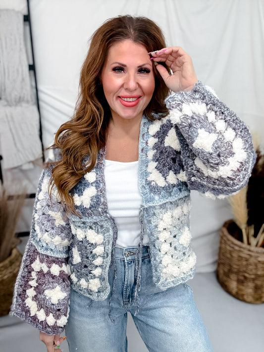 Cozy Lavender & Gray Knit Tie Front Cardigan - Whiskey Skies - DAVI & DANI