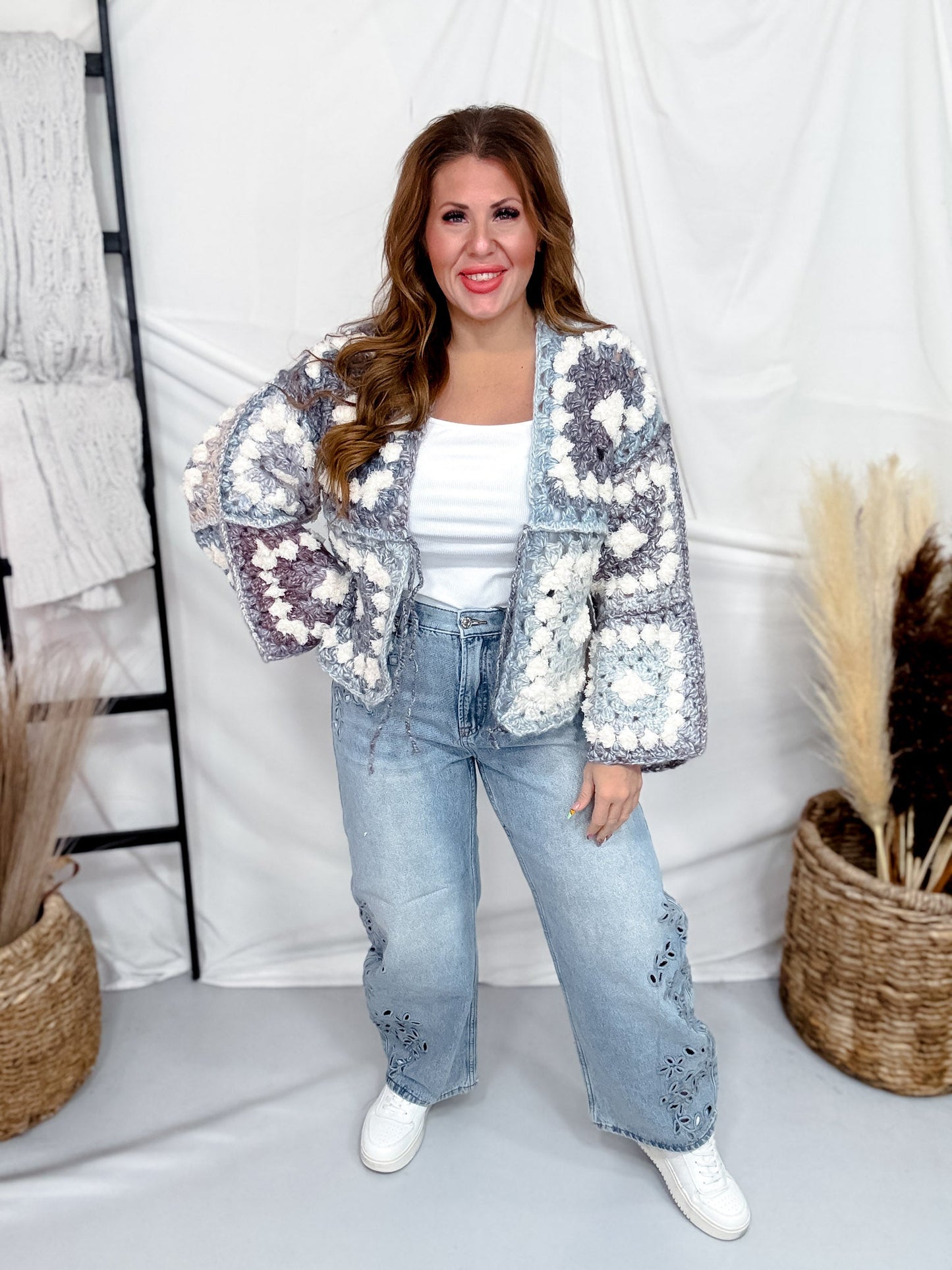Cozy Lavender & Gray Knit Tie Front Cardigan - Whiskey Skies - DAVI & DANI