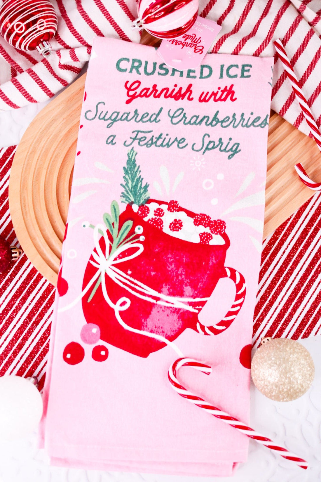 Cranberry Mule Festive Dish Towel - Whiskey Skies - DII - DESIGN IMPORTS