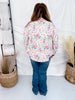 Cream and Pink Floral Print Corduroy Shacket - Whiskey Skies - ANDREE BY UNIT