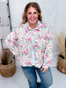 Cream and Pink Floral Print Corduroy Shacket - Whiskey Skies - ANDREE BY UNIT
