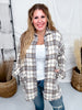 Cream And Sky Blue Plaid Flannel Shacket - Whiskey Skies - ADORA