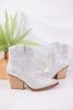 Cream Colored Maze Booties - Whiskey Skies - VERY G
