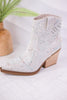 Cream Colored Maze Booties - Whiskey Skies - VERY G