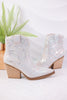 Cream Colored Maze Booties - Whiskey Skies - VERY G