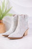 Cream Colored Maze Booties - Whiskey Skies - VERY G