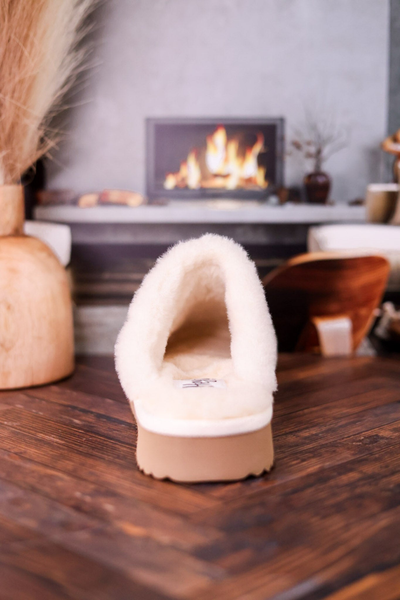 Cream "Comfy" Fuzzy Slippers - Whiskey Skies - CORKYS FOOTWEAR