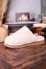 Cream "Comfy" Fuzzy Slippers - Whiskey Skies - CORKYS FOOTWEAR