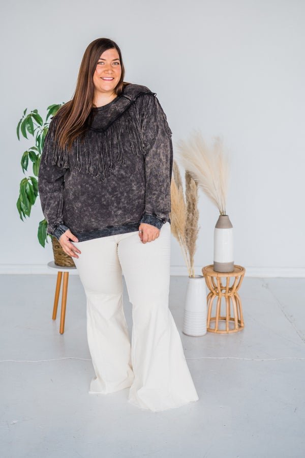 Cream Corduroy Flared Pants - Whiskey Skies - SAINTS & HEARTS