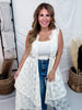 Cream Lace Button Front Duster With High-Low Hemline - Whiskey Skies - DAVI & DANI