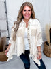 Cream Lace & Floral Button Front Top With Dolman Sleeves - Whiskey Skies - POL CLOTHING INC.