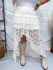Cream Lace High - Low Ruffle Tiered Maxi Skort - Whiskey Skies - POLAGRAM + BAEVELY