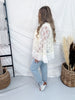 Cream Lace Top With Long Bell Sleeves & Ruffle Accents - Whiskey Skies - DAVI & DANI